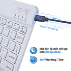 Slim Bluetooth 5.0 Wireless Keyboard – Rechargeable Travel Keyboard for iOS, Android & Windows - Zevon