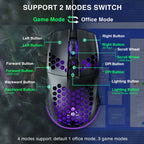 SM900 Wired Gaming Mouse 12800 DPI Low - Latency RGB, 7 - Button Macro PC Mouse - Zevon