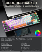 SOLAKAKA SK968 68 - Key RGB Gaming Keyboard with N - Key Rollover and compact design. - Zevon
