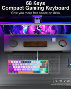 SOLAKAKA SK968 68 - Key RGB Gaming Keyboard with N - Key Rollover and compact design. - Zevon