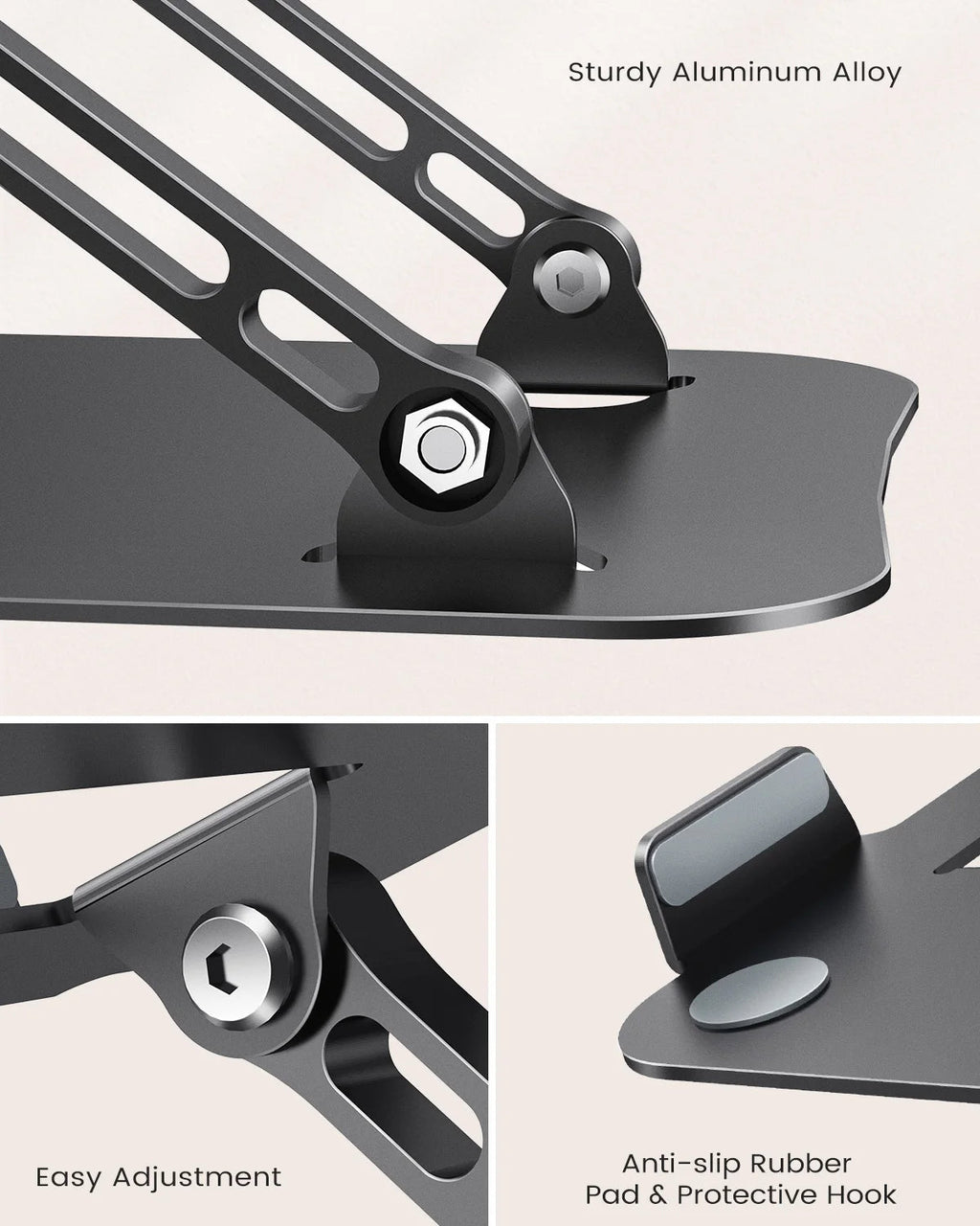 Foldable Aluminum Laptop Stand for 11–16″ Notebook & Tablet