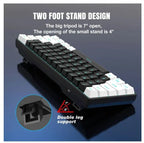 UHM 60% Wired Mechanical Gaming Keyboard with RGB backlight, blue switches, multimedia keys, and compact waterproof design. - Zevon