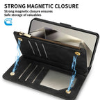 Wallet Multi - card Zipper Kickstand Magnetic Flip Leather Case For Samsung Galaxy S24 Ultra S23 FE S22 Plus A14 A15 A53 A54 A55 - Zevon