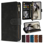 Wallet Multi - card Zipper Kickstand Magnetic Flip Leather Case For Samsung Galaxy S24 Ultra S23 FE S22 Plus A14 A15 A53 A54 A55 - Zevon