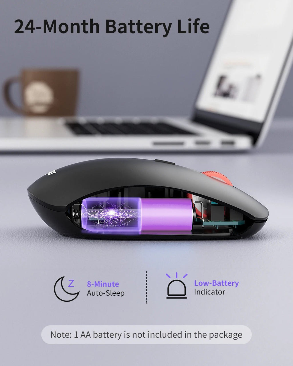 WeGear Wireless Mouse – 2.4G Slim Mini, 4000 DPI Adjustable, Ergonomic Portable Optical Mouse - Zevon