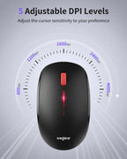 WeGear Wireless Mouse – 2.4G Slim Mini, 4000 DPI Adjustable, Ergonomic Portable Optical Mouse - Zevon