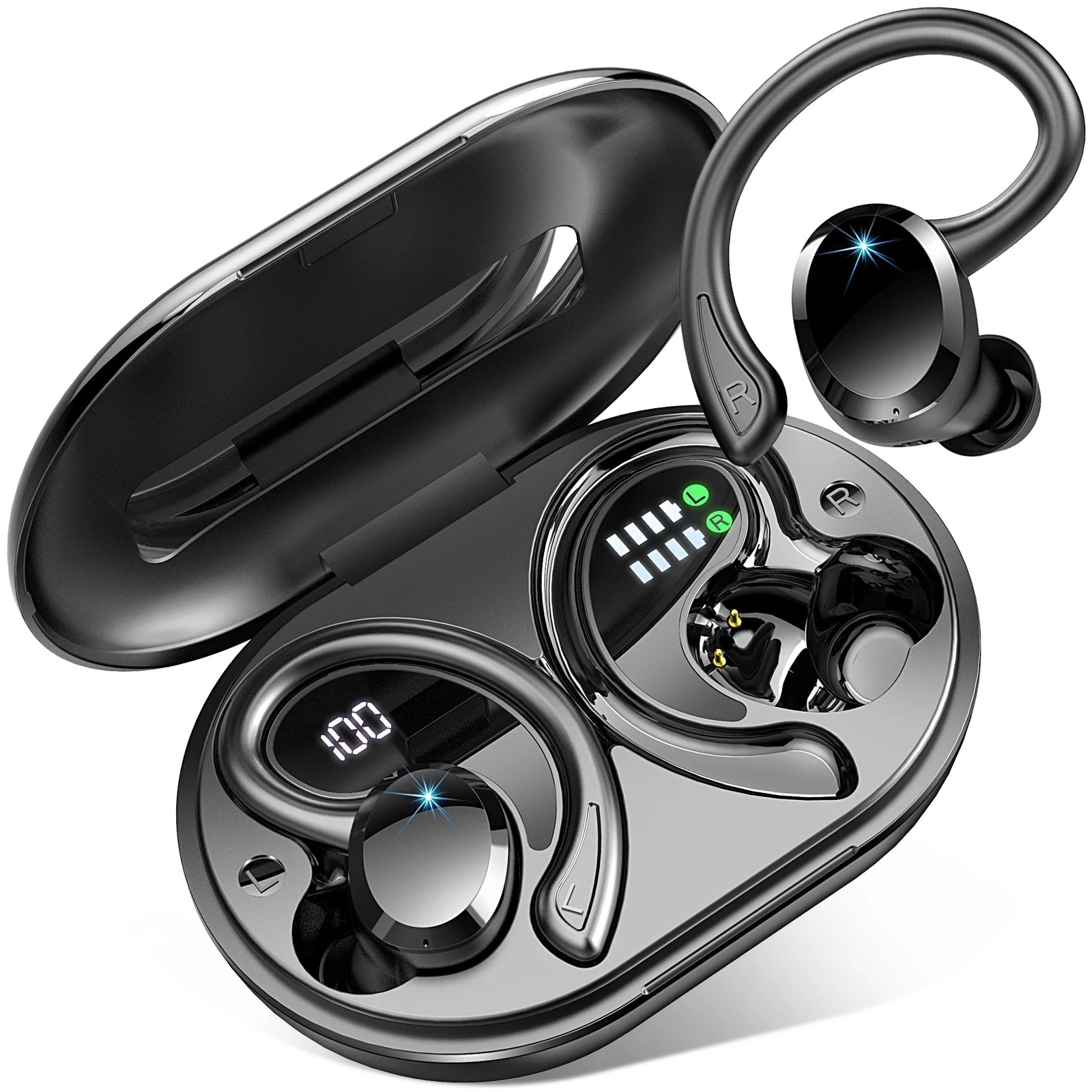 Wireless Earbuds, Bluetooth 5.3 Earphones IP7 Waterproof Sports, 40H Playback. - ZEVON