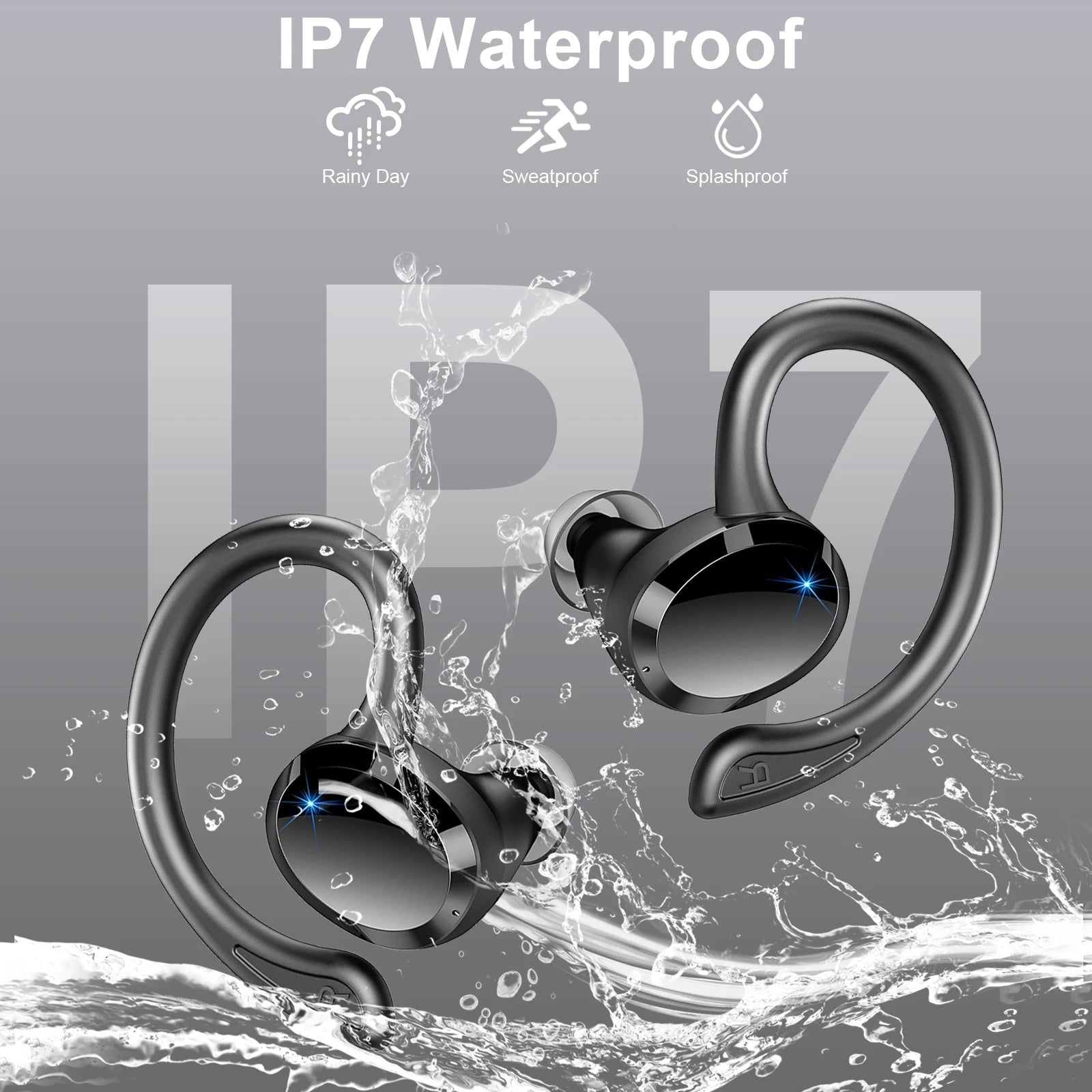 Wireless Earbuds, Bluetooth 5.3 Earphones IP7 Waterproof Sports, 40H Playback. - ZEVON