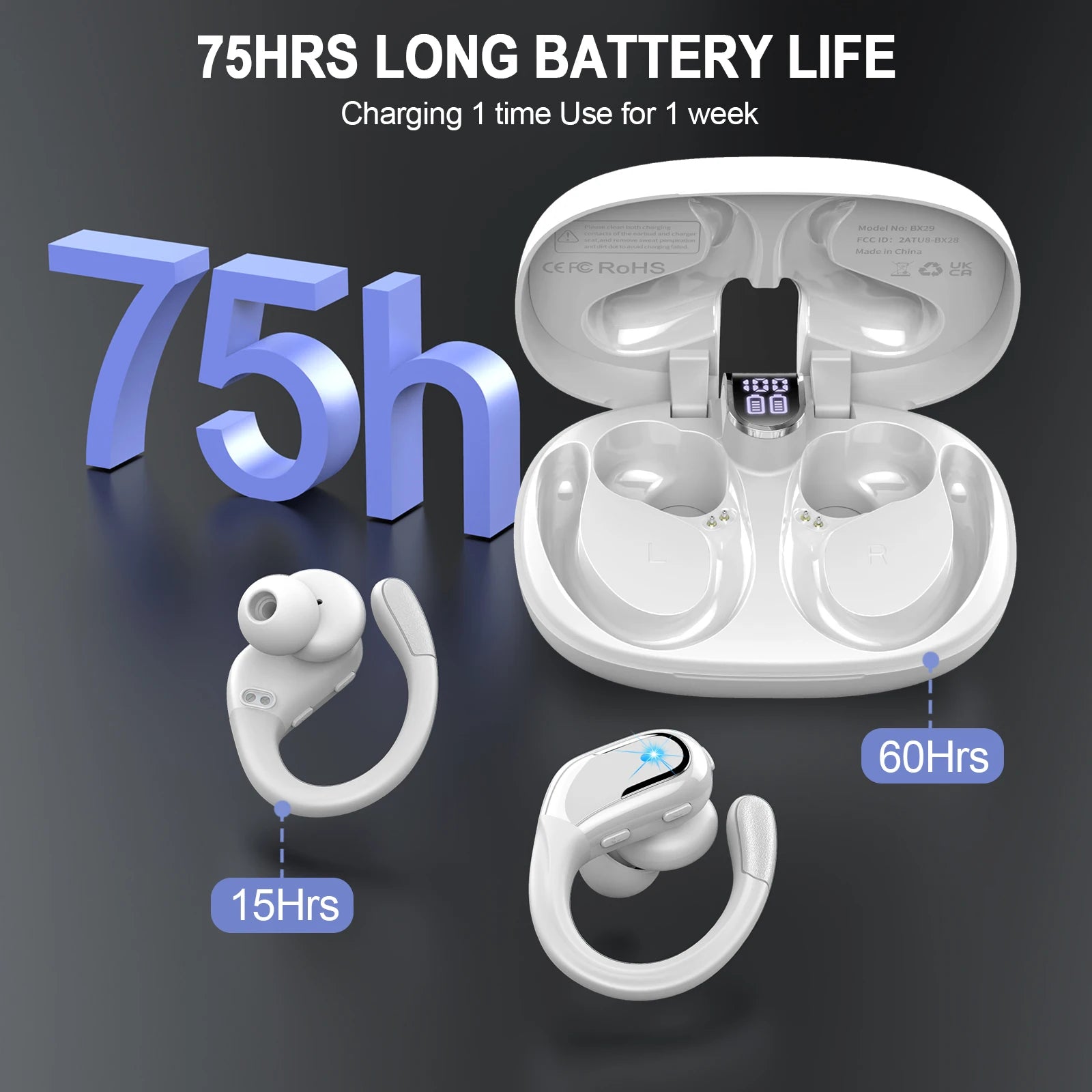 Wireless Earbuds, Bluetooth 5.3 Headphones Sport - ZEVON