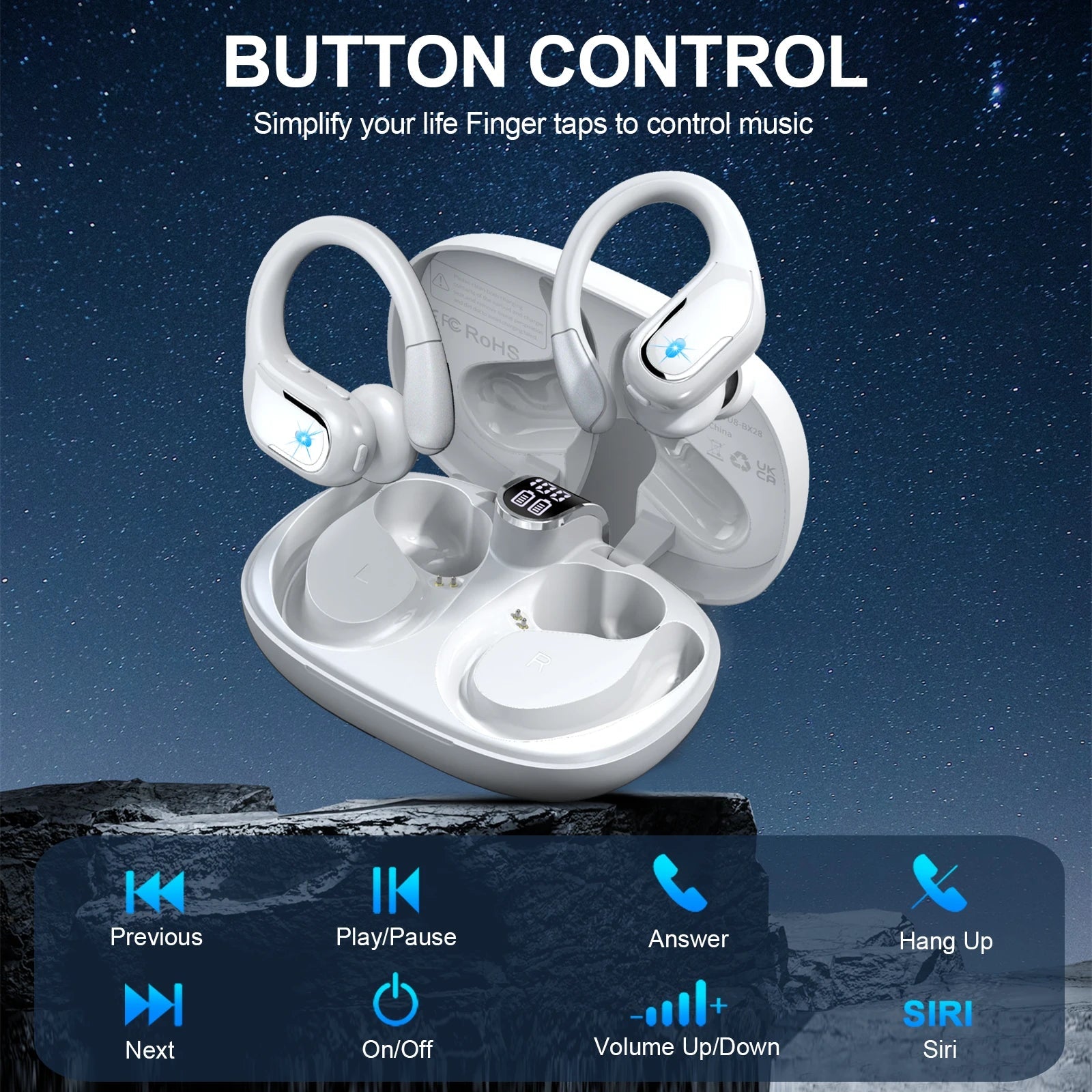 Wireless Earbuds, Bluetooth 5.3 Headphones Sport - ZEVON