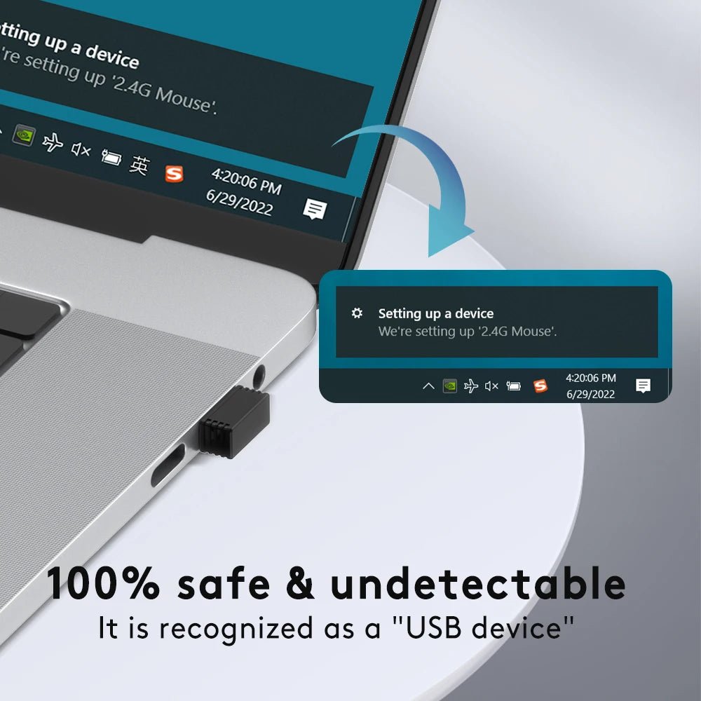 Wireless Mouse Jigglers Mover Undetectable Automatic USB Port Shaker Wiggler for Laptop Keeps Computer Awake Mouse Movement - Zevon