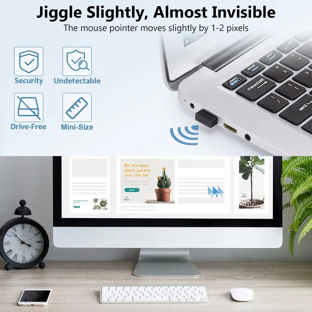 Wireless Mouse Jigglers Mover Undetectable Automatic USB Port Shaker Wiggler for Laptop Keeps Computer Awake Mouse Movement - Zevon