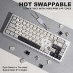 YUNZII AL66 66 - Key RGB Mechanical Gaming Keyboard with CNC aluminum knob, hot - swap switches, gasket mount, and tri - mode connectivity (Bluetooth, 2.4G wireless, wired). - Zevon