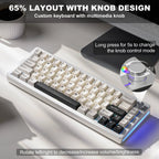 YUNZII AL66 66 - Key RGB Mechanical Gaming Keyboard with CNC aluminum knob, hot - swap switches, gasket mount, and tri - mode connectivity (Bluetooth, 2.4G wireless, wired). - Zevon