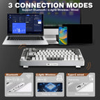 YUNZII B75 PRO 75% Wireless Mechanical Gaming Keyboard with 82 keys, gasket hot - swap design, RGB lighting, control knob, and tri - mode connectivity (Bluetooth, 2.4G, USB - C). - Zevon