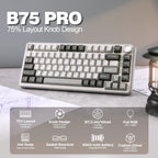 YUNZII B75 PRO 75% Wireless Mechanical Gaming Keyboard with 82 keys, gasket hot - swap design, RGB lighting, control knob, and tri - mode connectivity (Bluetooth, 2.4G, USB - C). - Zevon
