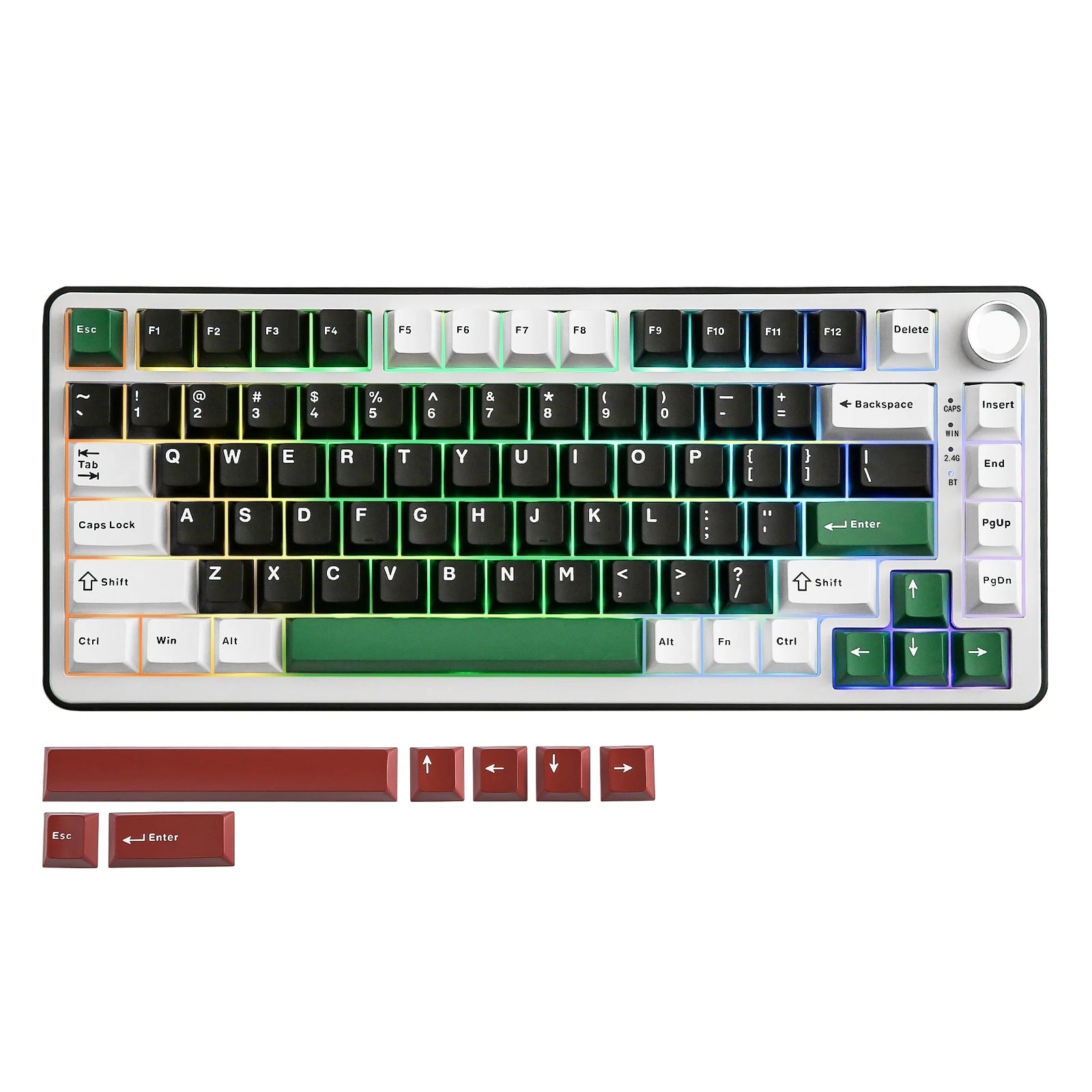 YUNZII B75 PRO 75% Wireless Mechanical Gaming Keyboard with 82 keys, gasket hot - swap design, RGB lighting, control knob, and tri - mode connectivity (Bluetooth, 2.4G, USB - C). - Zevon