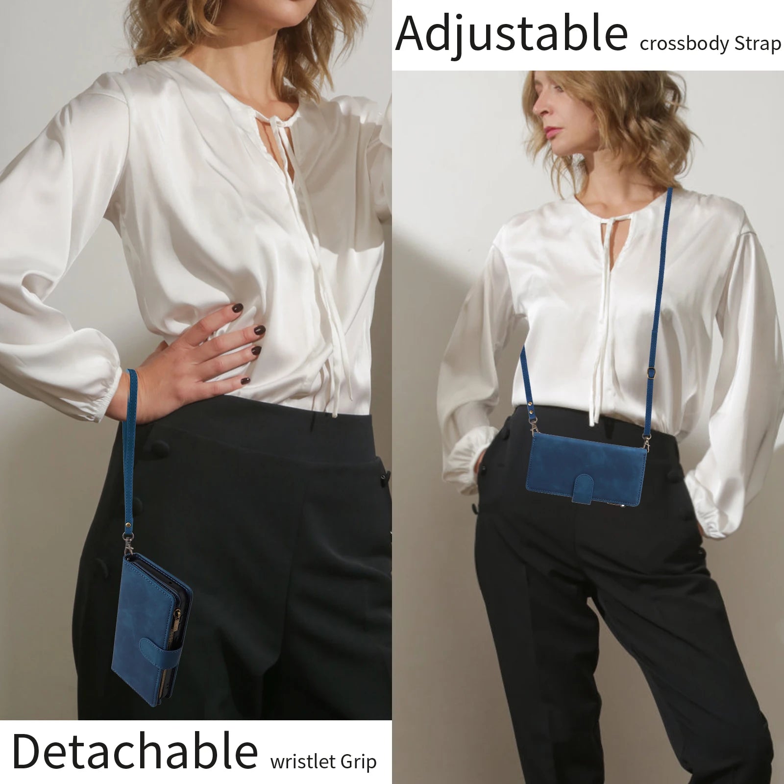 Zipper Crossbody Leather Wallet Case for Samsung Galaxy A56 A36 A26 A16 A06 A55 A35 A25 A07 A17 Flip Cover Multi - Functional Bags - Zevon