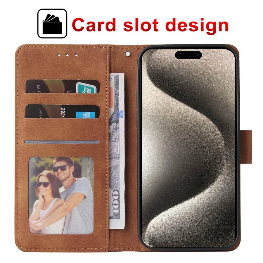 ZZXX Wallet Card Slot Holder Magnetic Flip Leather Case For iPhone 15 Pro Max 14 Plus 13 Mini 12 11 X XS XR SE 2022 8 7 6s Cover - Zevon